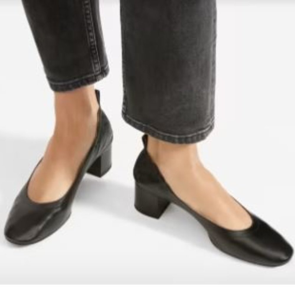EVERLANE - The Italian Leather Day Heel - Black - 8.5M